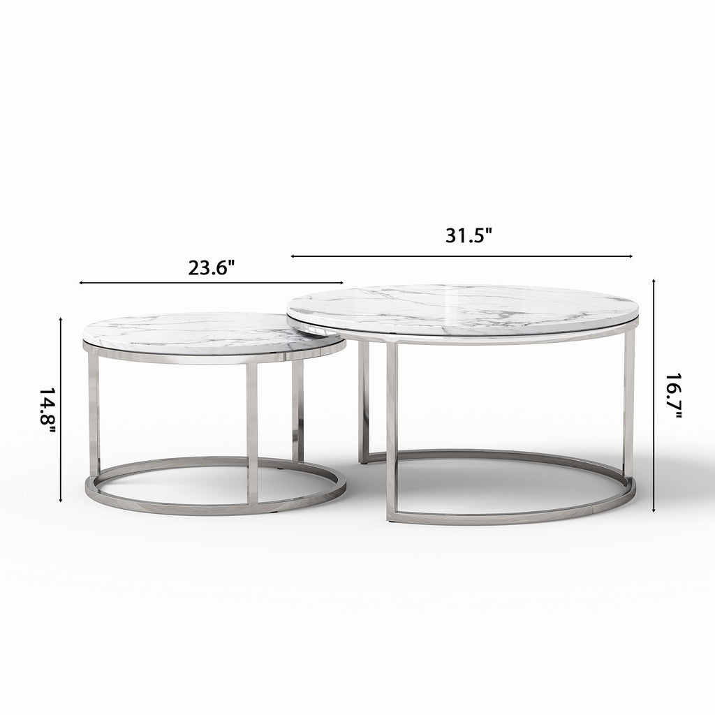 2 Piece Nesting Coffee Table Set For Living Room
