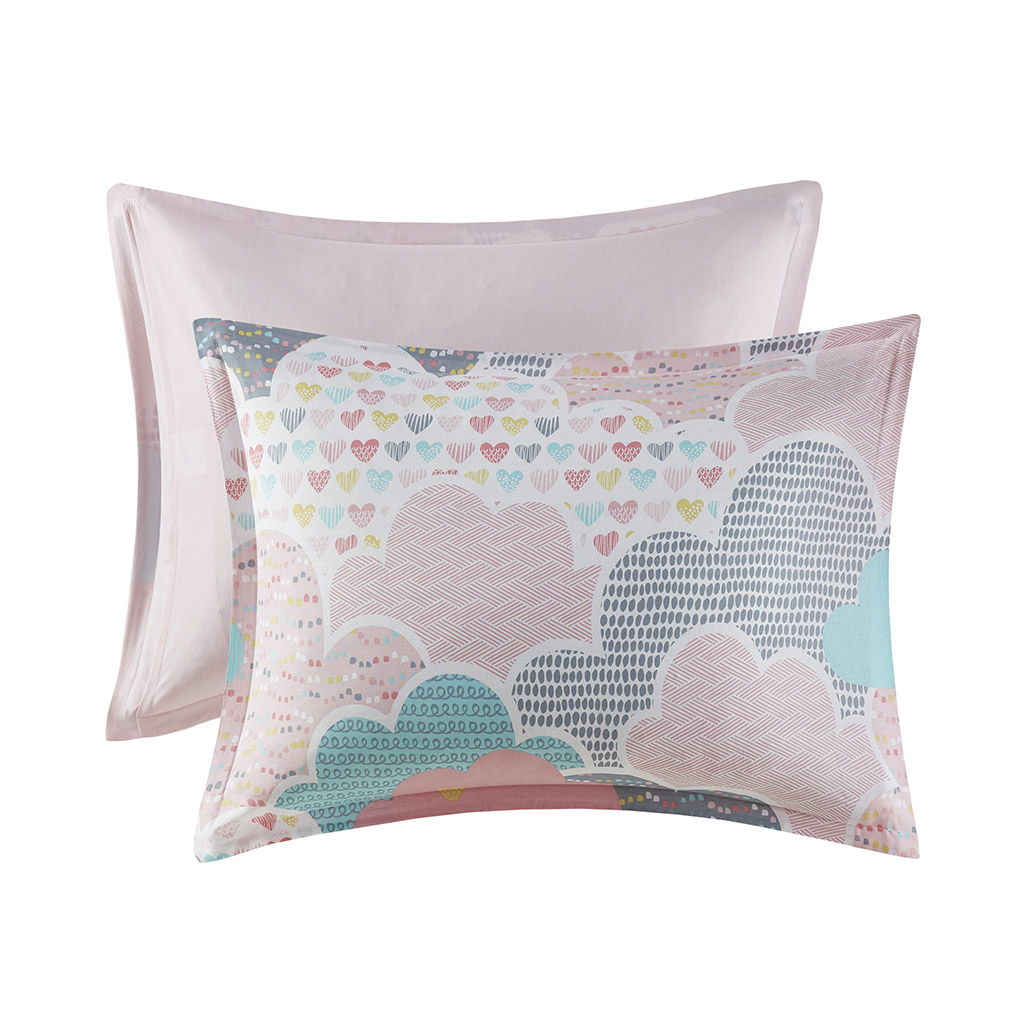 Cloud - Printed Duvet Cover Cotton Set - Pink