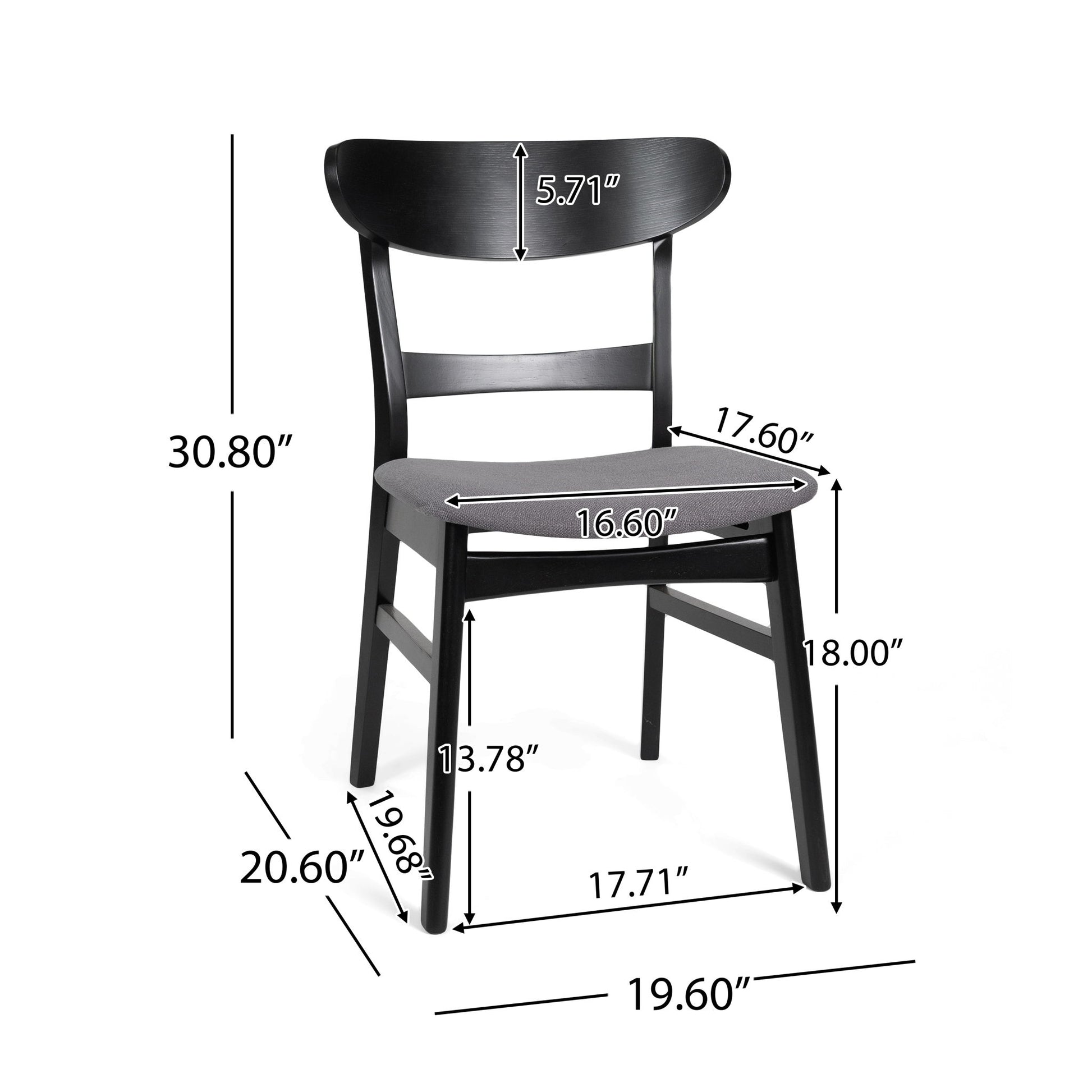 Modern Dining Chair With Upholstered Seat And Wood Frame