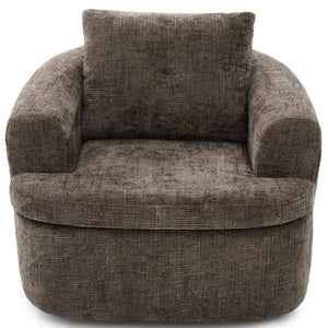Modern Swivel Barrel Chair With Dual-Layer Cushion
