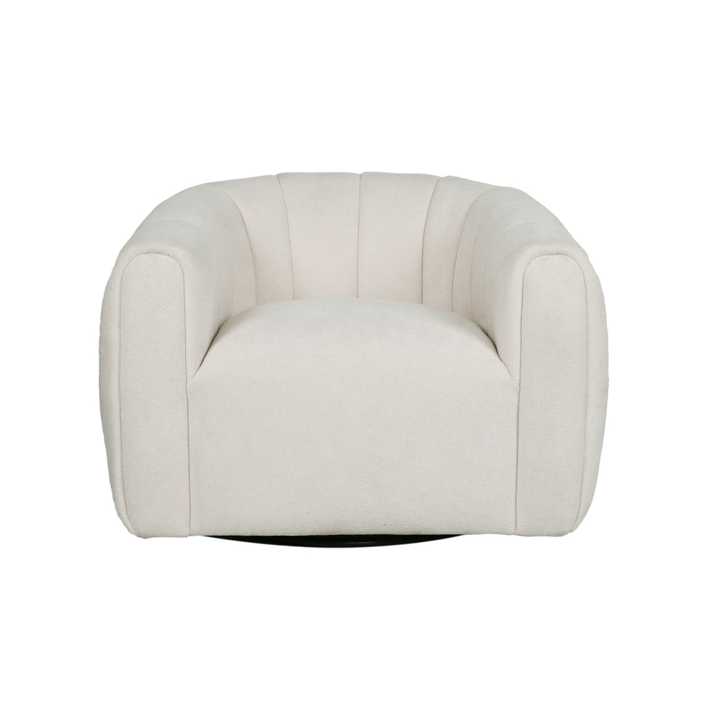 Serenizia - Upholstered Swivel Chair With Channel Tufted