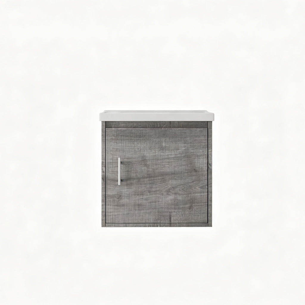 Floating Bathroom Vanity Combo, Wall Mounted Cabinet With Sink & Soft Close Doors For Small Bathrooms