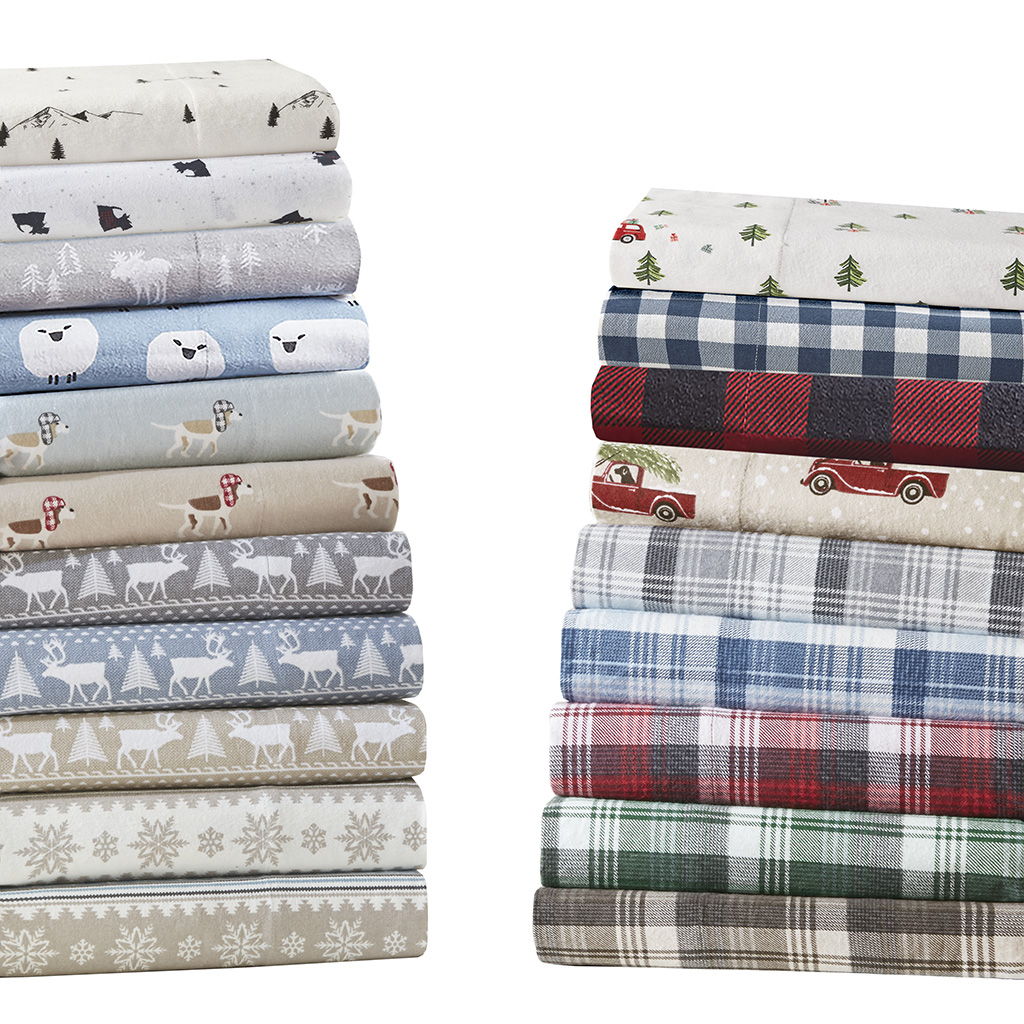 Flannel - Queen Sheet Set - Tan Cars