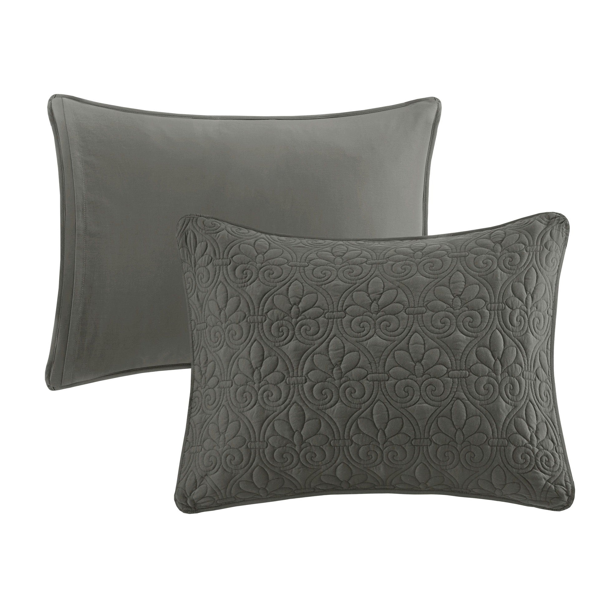 Quebec - Queen Fitted Bedspread (Set of 3) - Dark Gray