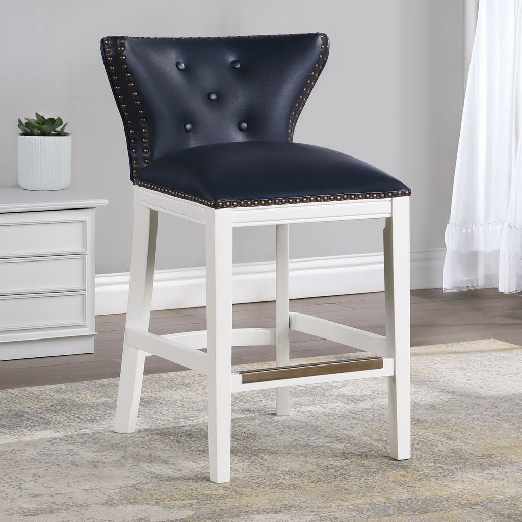 Macon - Counter Stool With Accents - Dark Blue