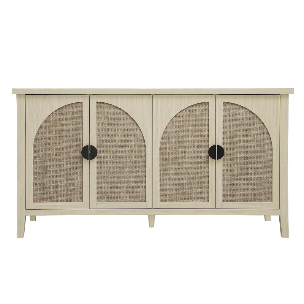 Rattan 4 Door Cabinet, Suitable For Bedroom - Natural