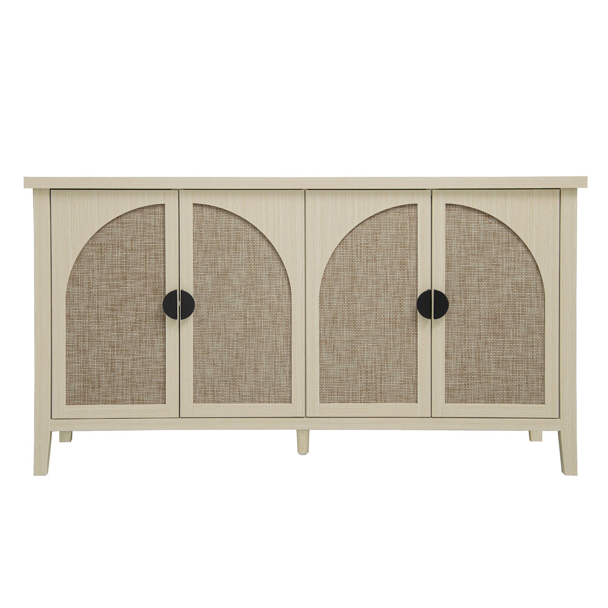 Rattan 4 Door Cabinet, Suitable For Bedroom - Natural