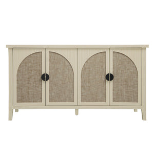 Rattan 4 Door Cabinet, Suitable For Bedroom - Natural
