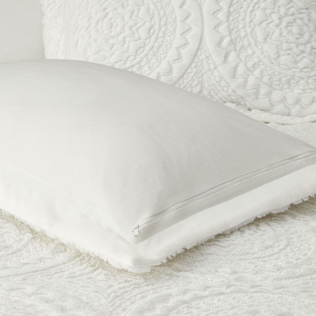 Arya - Twin Embroidered Medallion Ultra Comforter Mini Set - Ivory