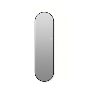 Capsule Shaped Dimmable LED Full Length Wall Mirror With Frame - Silver