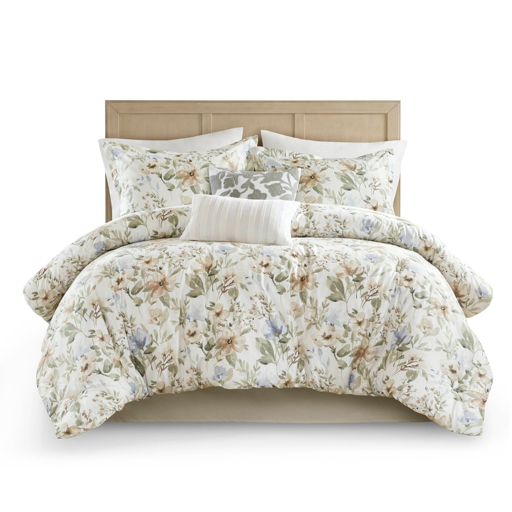 Herbal - King 6 Piece Print Oversized Comforter Set - Multi