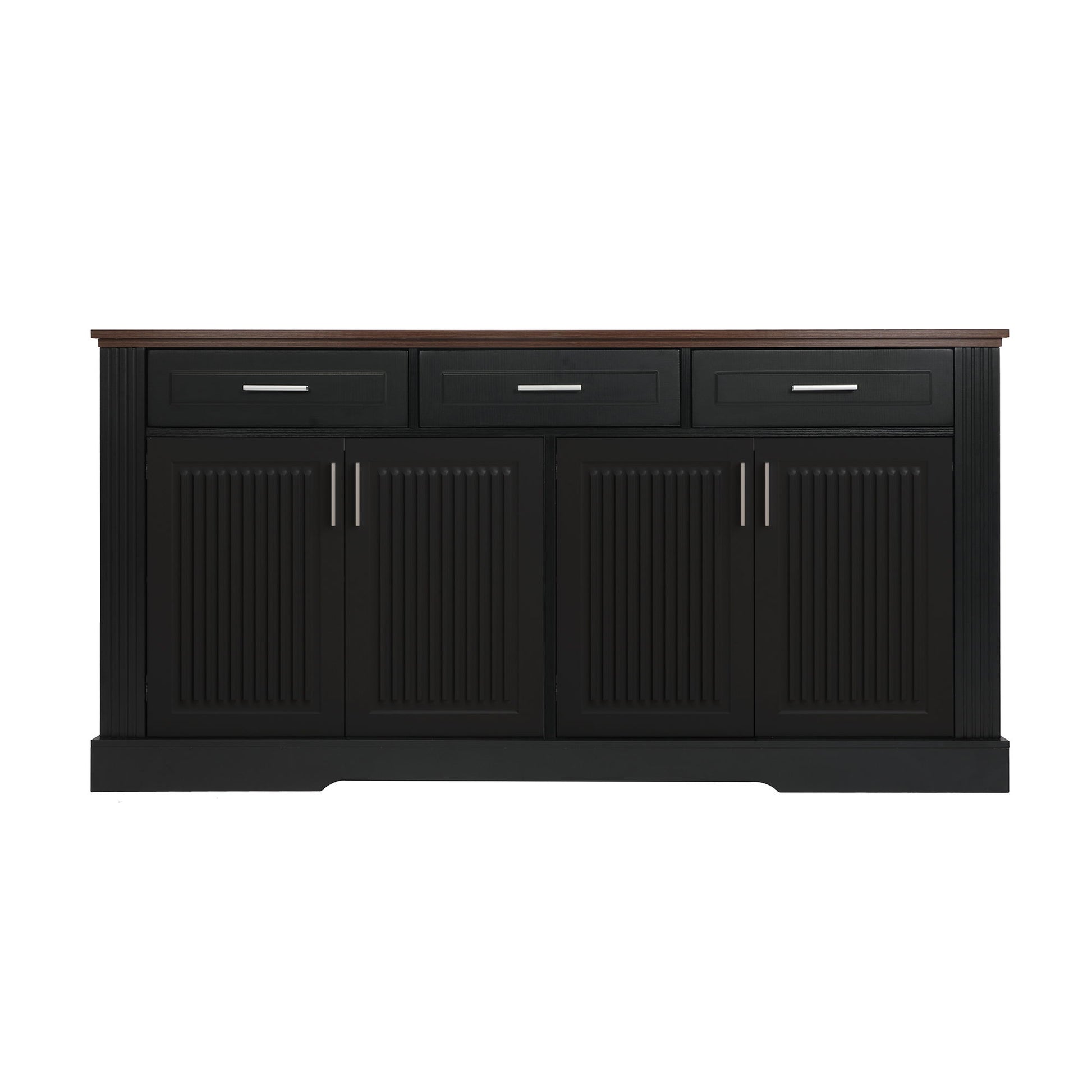 Fluted Sideboard Buffet Cabinet With 4 Doors And 3 Drawers