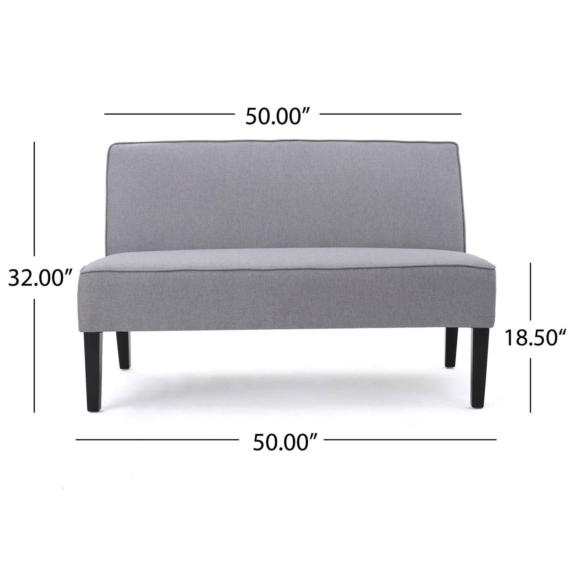 Contemporary Loveseat With Upholstered Fabric And Birch Wood Legs - Light Gray