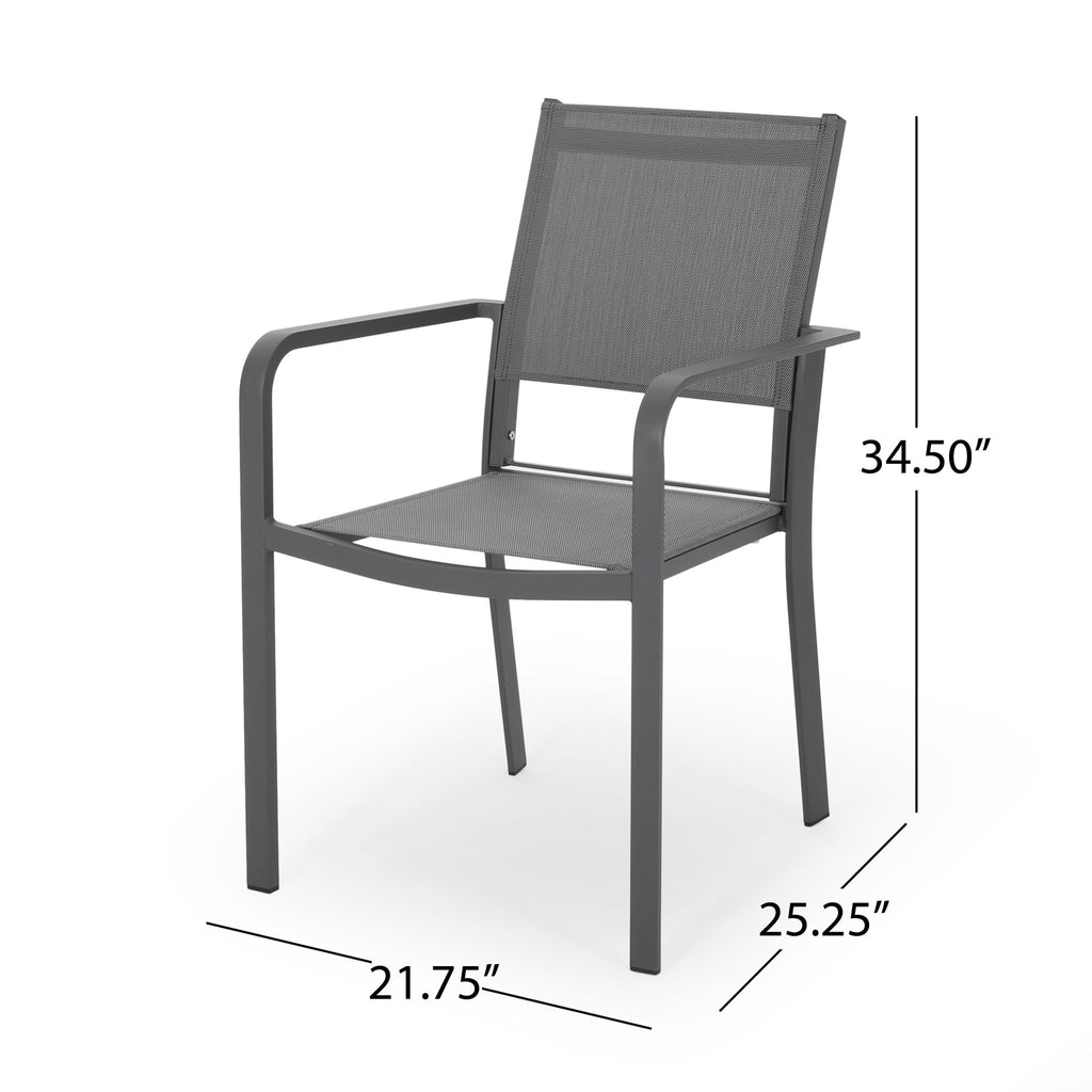 Waterfal - Outdoor Aluminum Dining Chair With Mesh Seat (Set of 2)