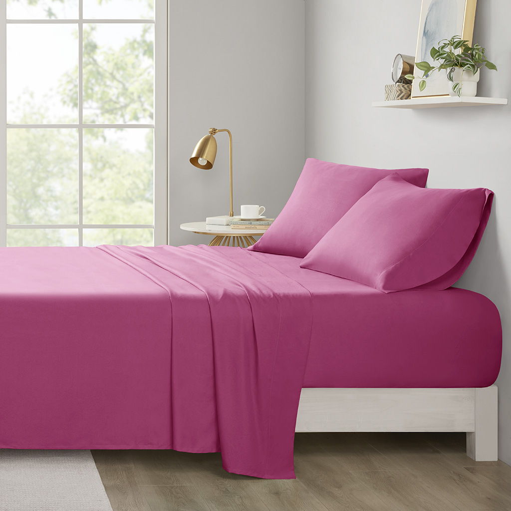 Microfiber - King All Season Wrinkle Free Sheet Set - Pink
