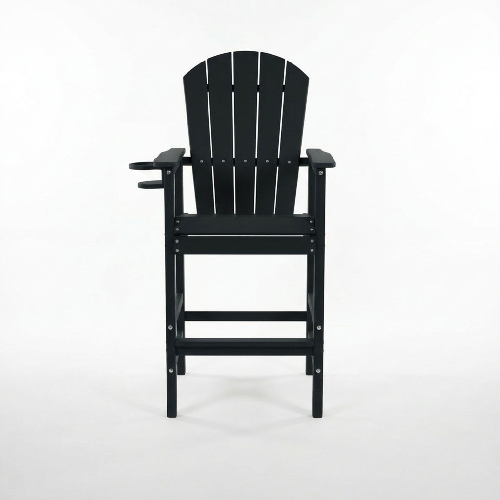 Bar Height Adirondack Chair With Cup Holder And Armrests