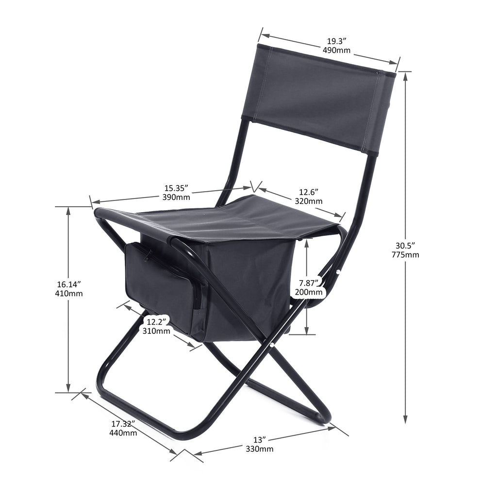 Folding Outdoor Chairs With Storage Bag, Portable Chair For Indoor, Outdoor Camping, Picnics And Fishing