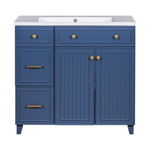 Bathroom Vanity With Sink, Soft Close Doors, Adjustable Shelves