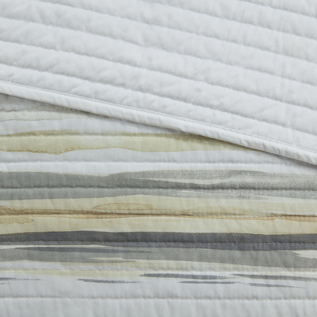 Marina - 6 Piece Quilted Coverlet Set - Sand
