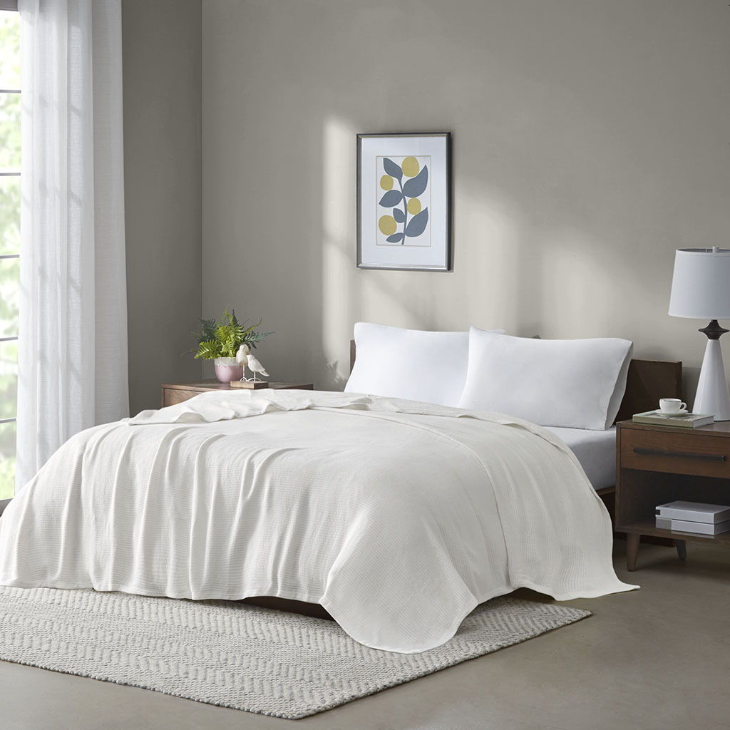 Freshspun Basketweave - King Blanket - Cream