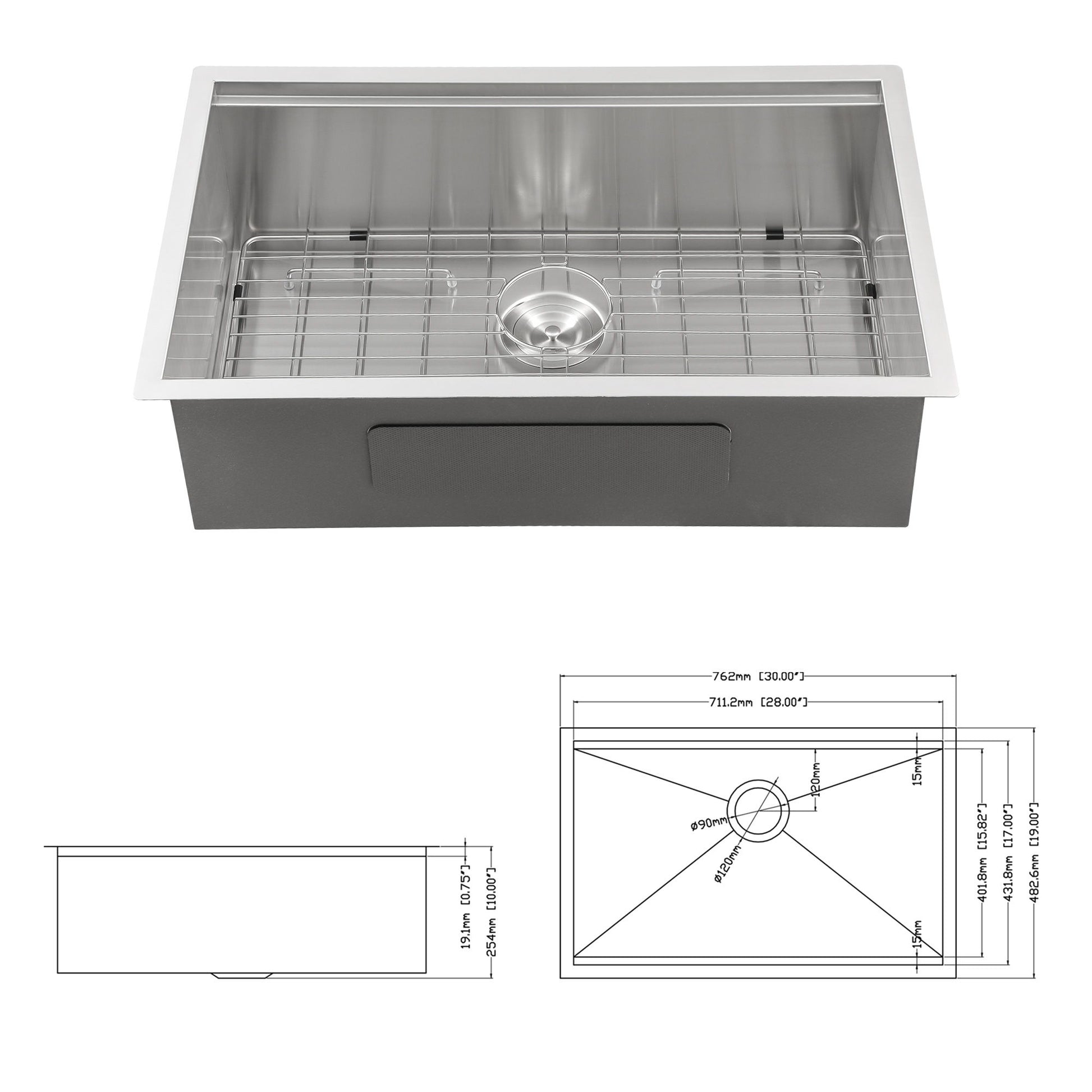 Single Bowl, Undermount Workstation, Kitchen Sink With Accessories