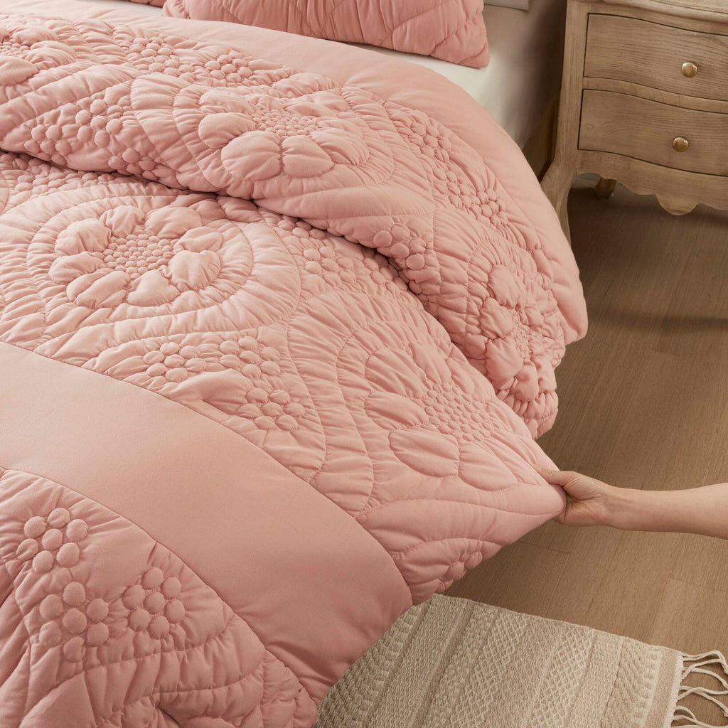 Elise - Twin Comforter Set - Pink