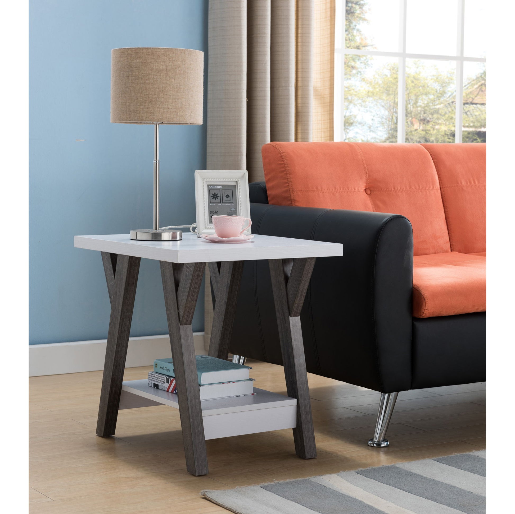 Compact Modern 2 Tier End Table