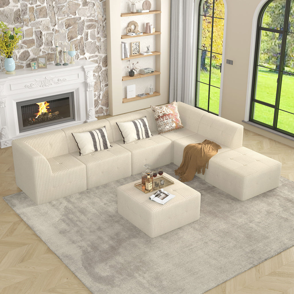 Modern Minimalist Corduroy Corner Sofa Sleeper