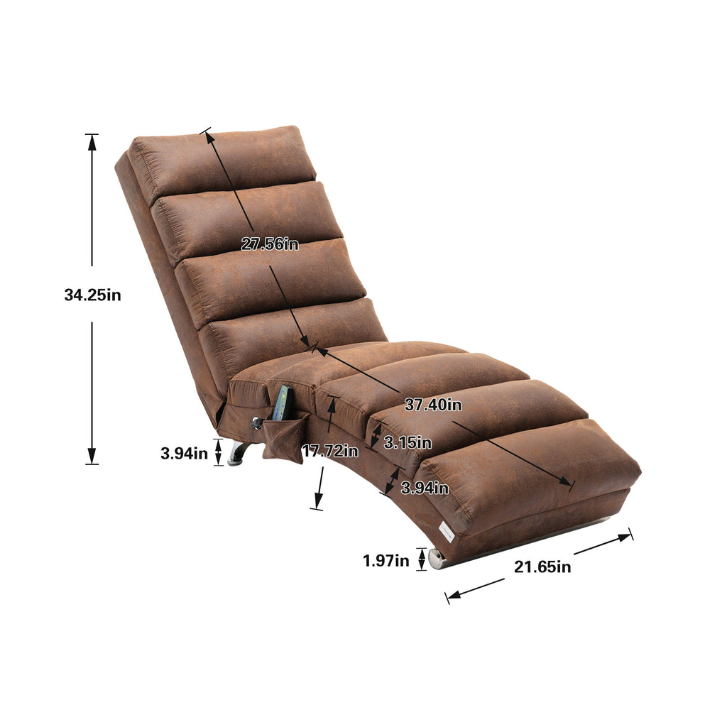 Massage Chaise Lounge Indoor With Remote Control, Ergonomic Electric Massage Lounger