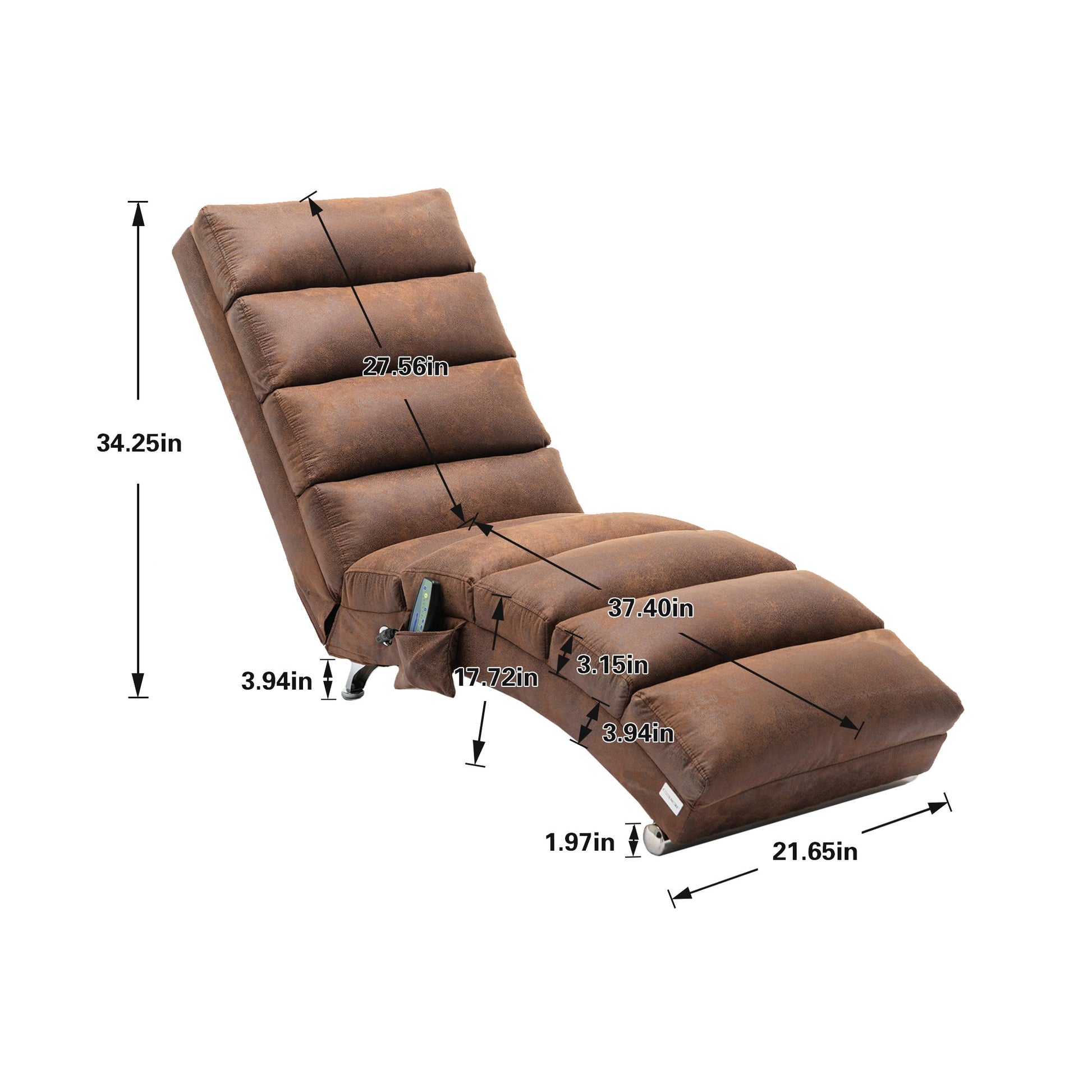 Massage Chaise Lounge Indoor With Remote Control, Ergonomic Electric Massage Lounger
