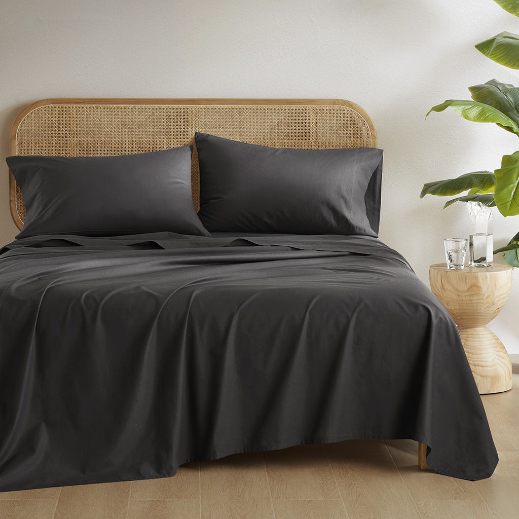 Cotton 144TC - Full Solid Sheet Set - Black