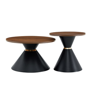 2 Piece Round Coffee Table Set For Living Room