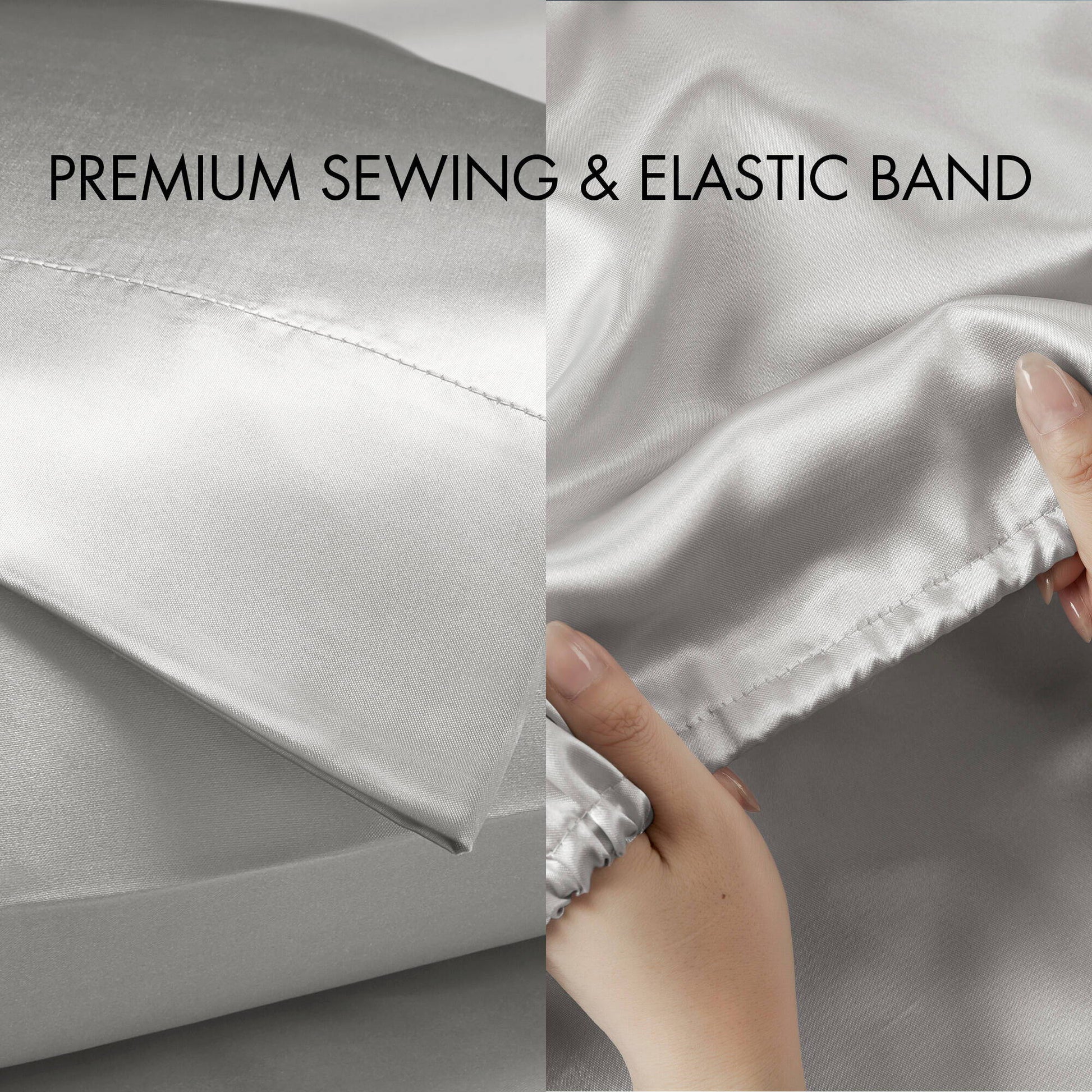 Satin - 4 Piece Twin Luxury Sheet Set - Light Gray