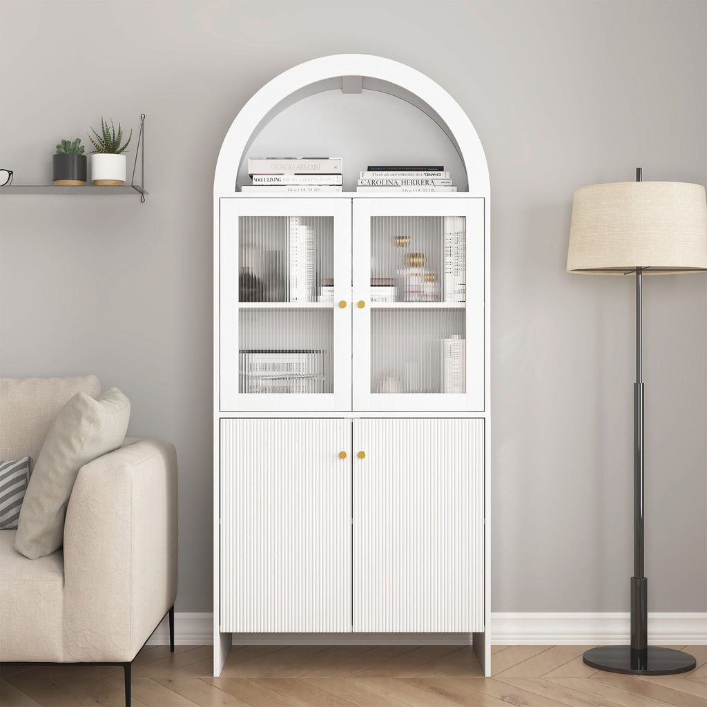 Modern Tech Inspired Dome Cabinet With LED Lighting