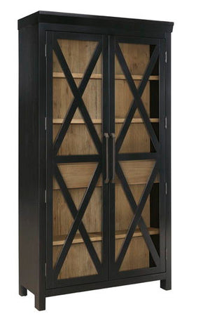 Ridgester - Display Cabinet - Light Brown / Black