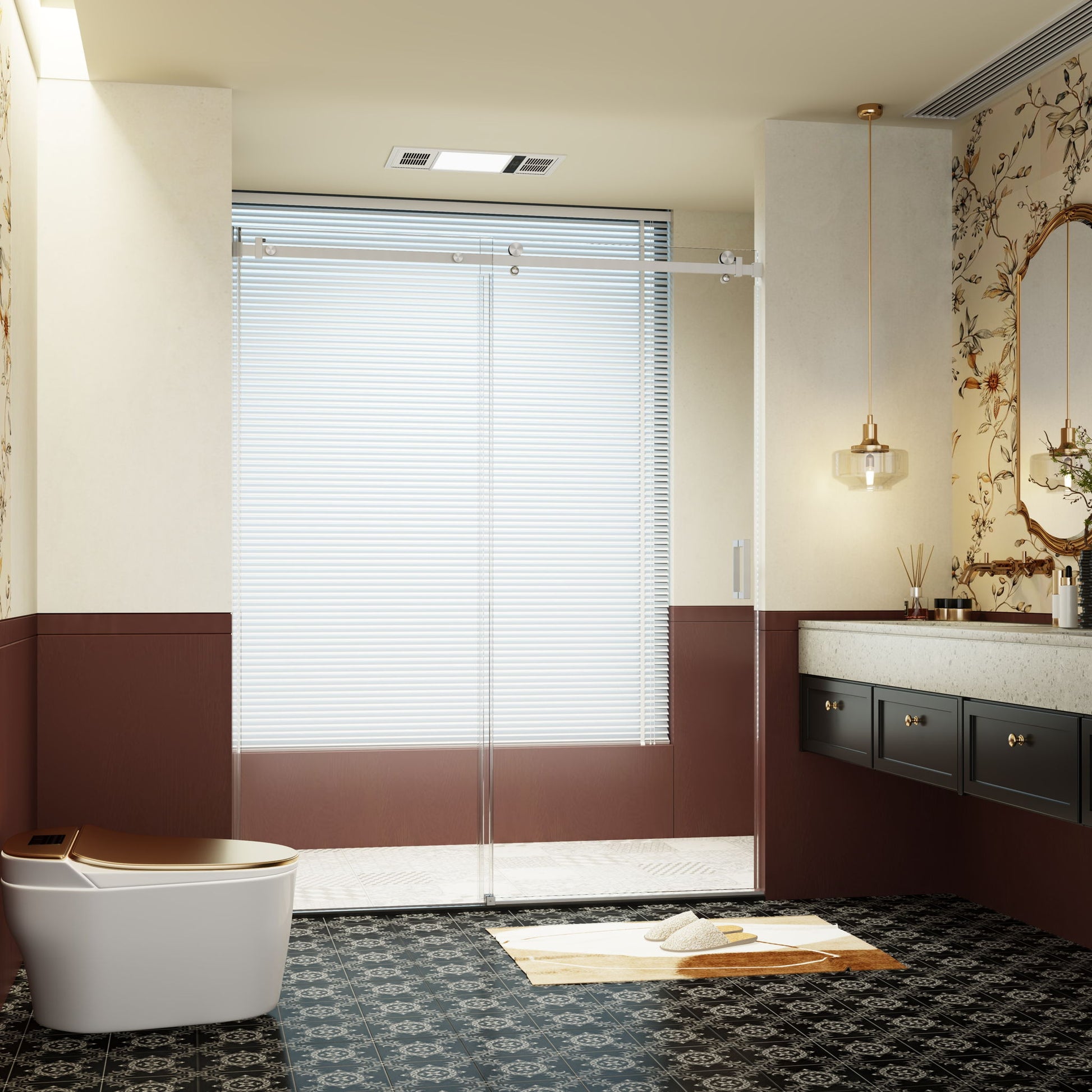 Frameless Single Sliding Shower Door, Sgcc Tempered Glass, Reversible