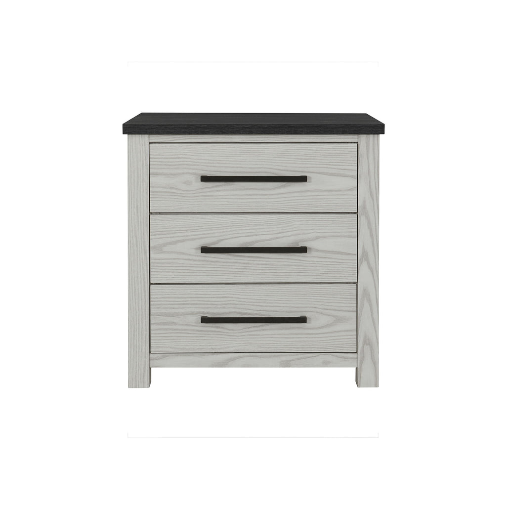 Avery - Nightstand With Top Spacious Drawers, Block Feet - Beige