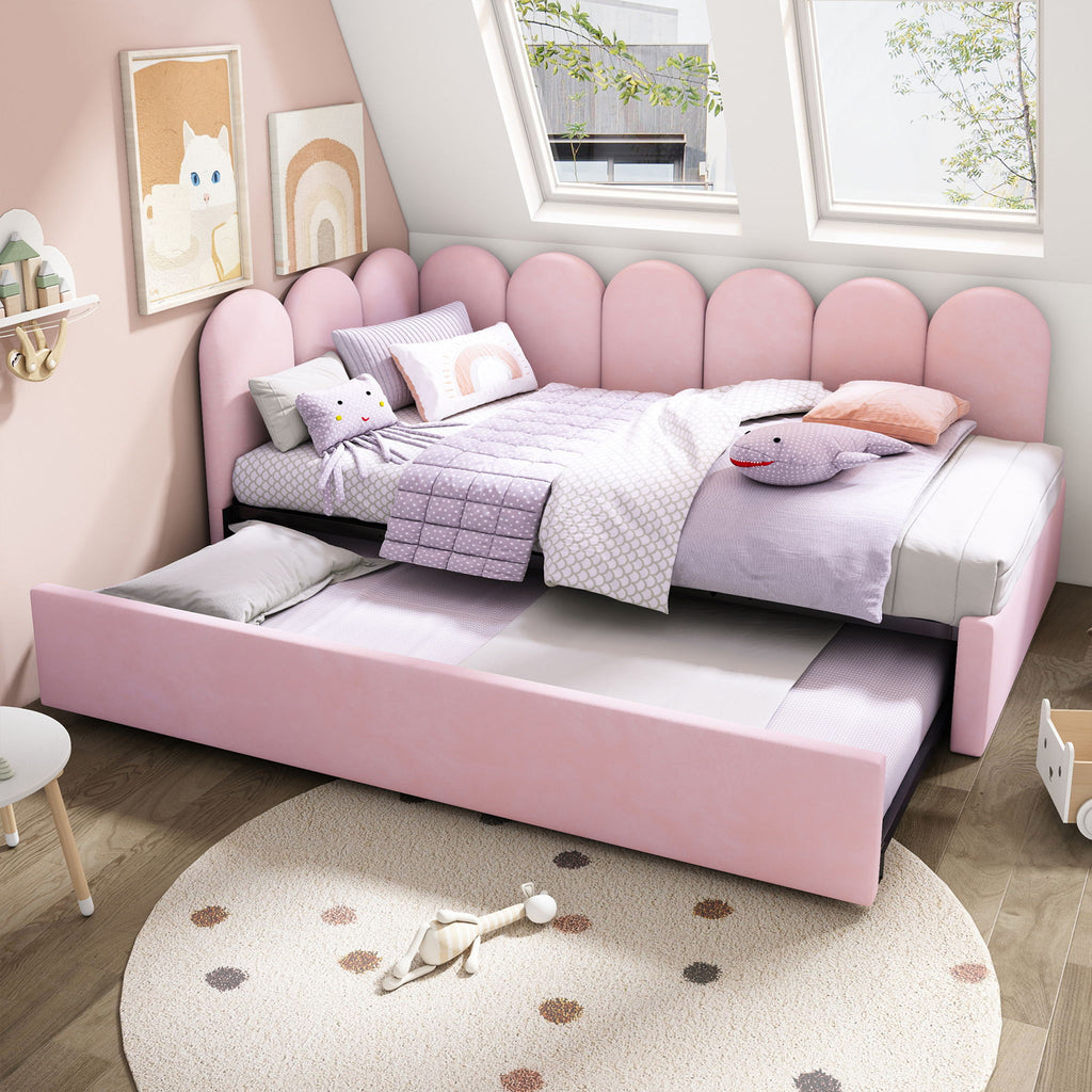 Upholstered Daybed With Pull-Out Bed