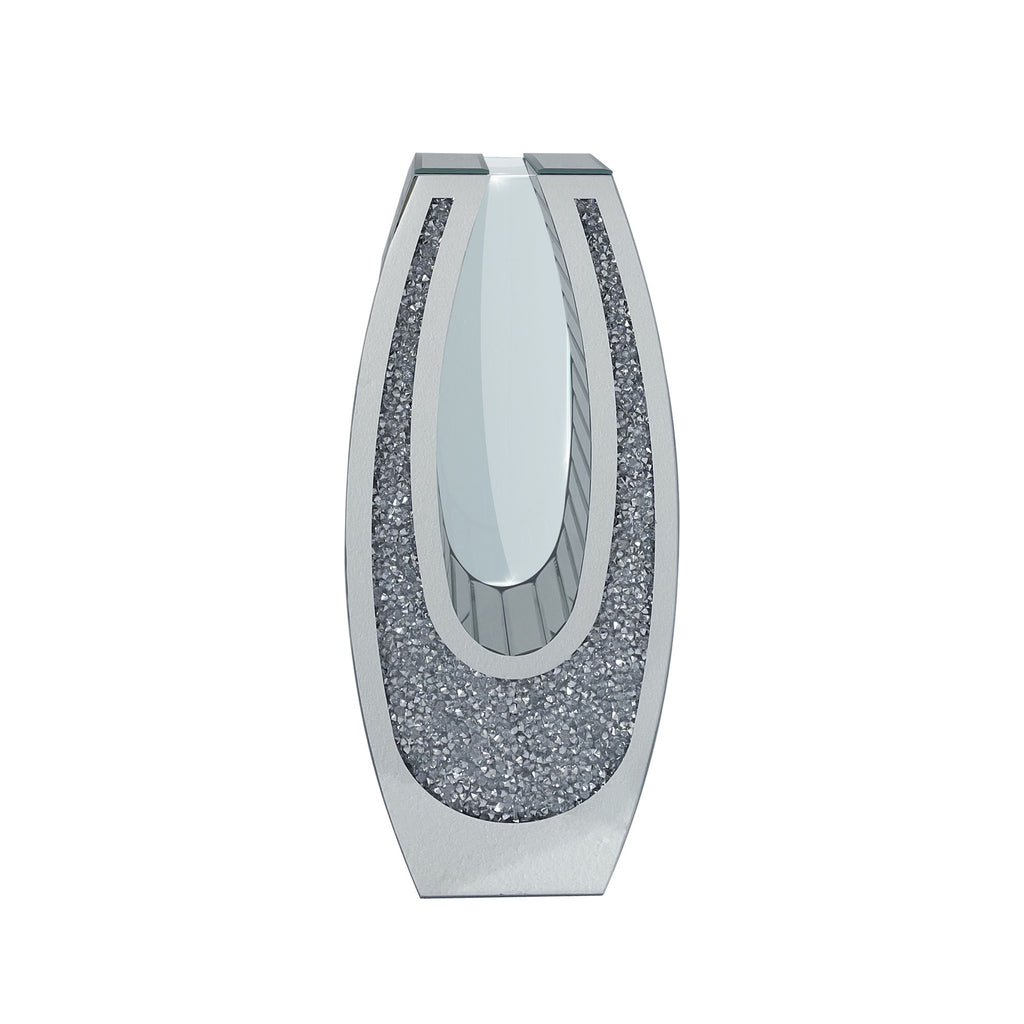 U - Shaped Floor Vase With Shattered Diamond Mirror Surface