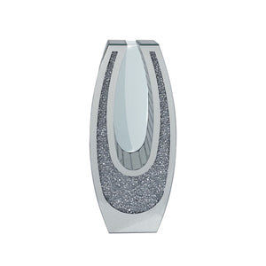U - Shaped Floor Vase With Shattered Diamond Mirror Surface
