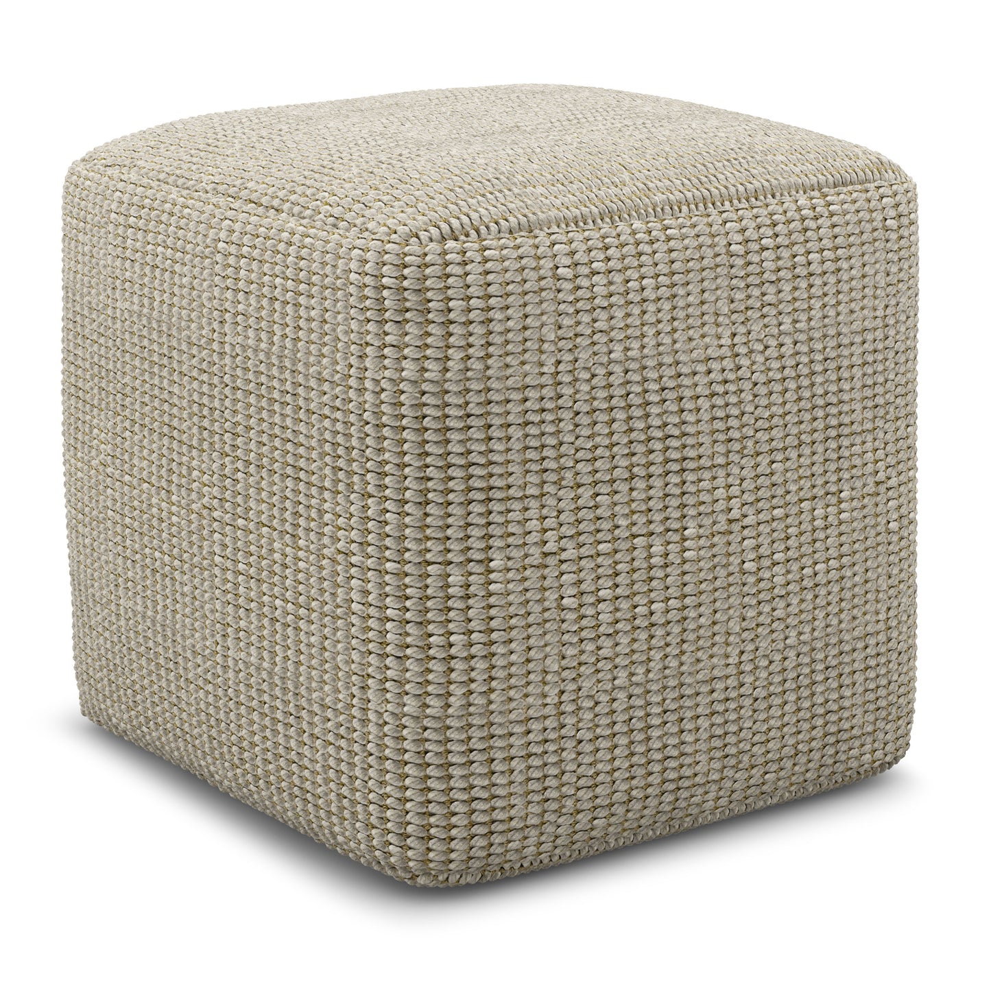 Zelma - Square Woven Outdoor / Indoor Pouf - Cream / Natural