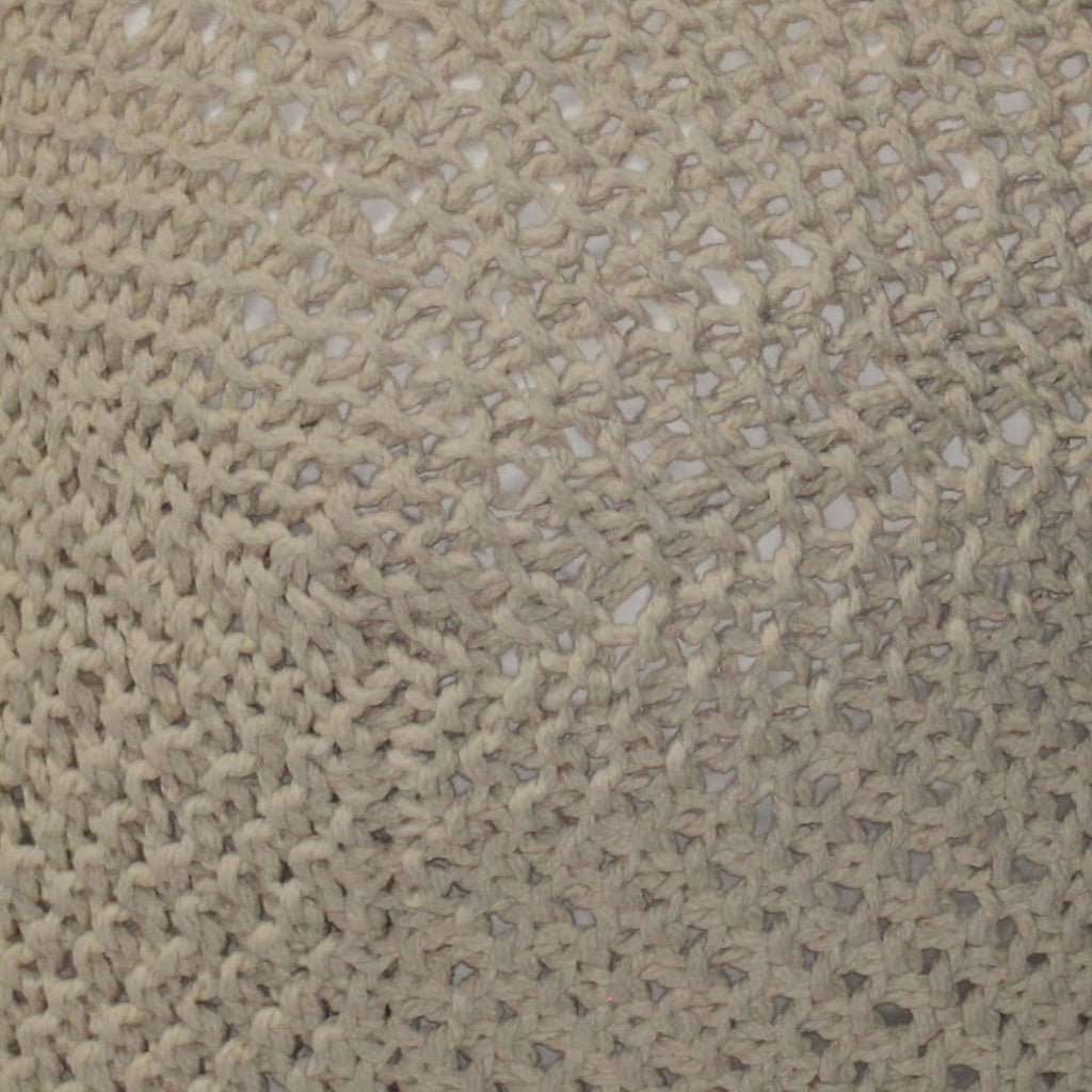 Semi Rounded Pouf, Cable Knitted, Perfect Seating