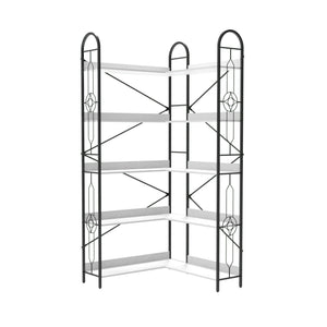 Industrial Style Corner Bookshelf With Thickened Iron Frame