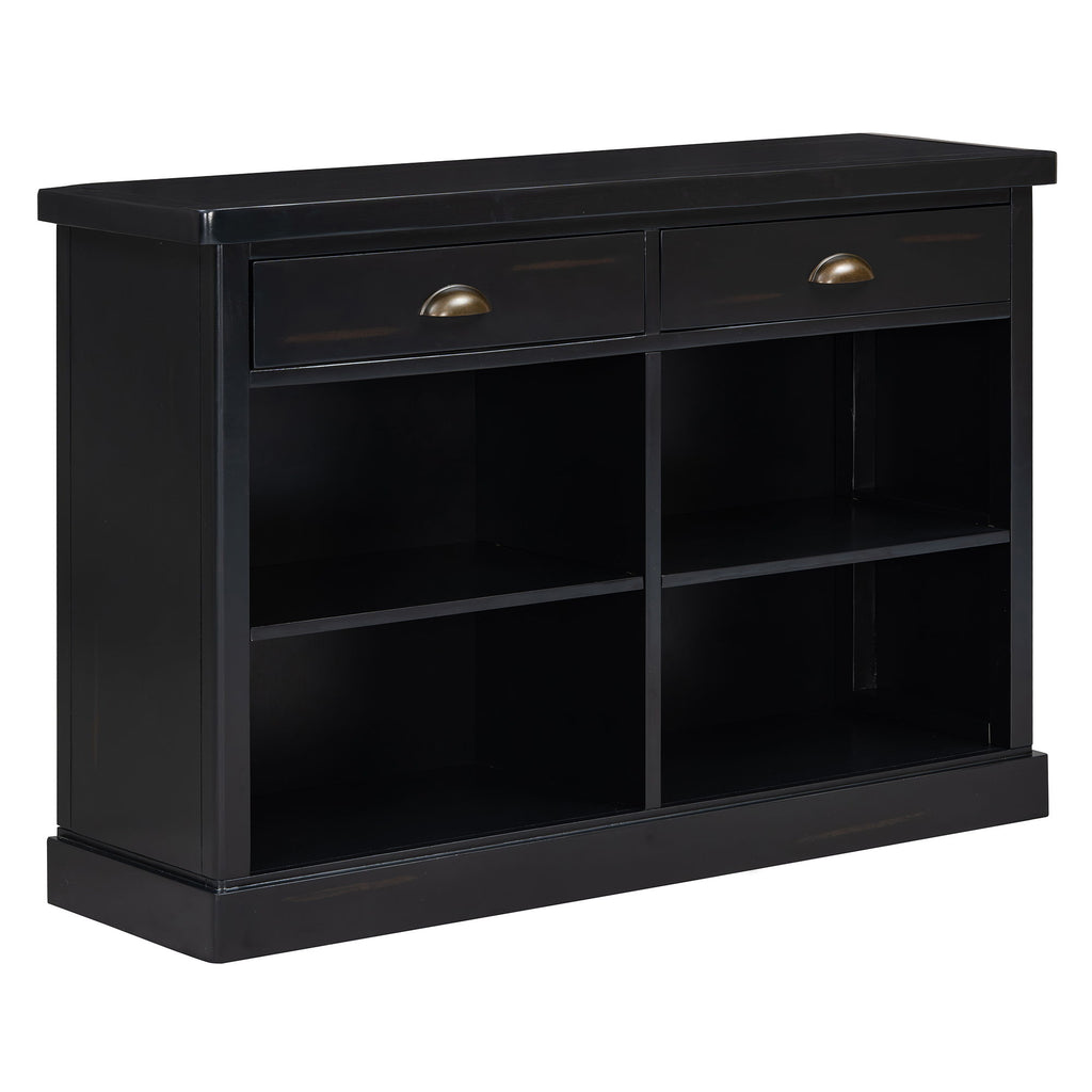 Console Table With 2 Drawers And Open Shelves