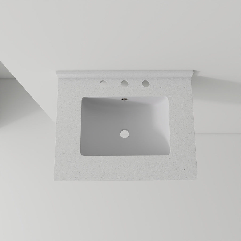 Basin Sink, 0.6" Ultra Thin Profile, Triple Faucet Holes