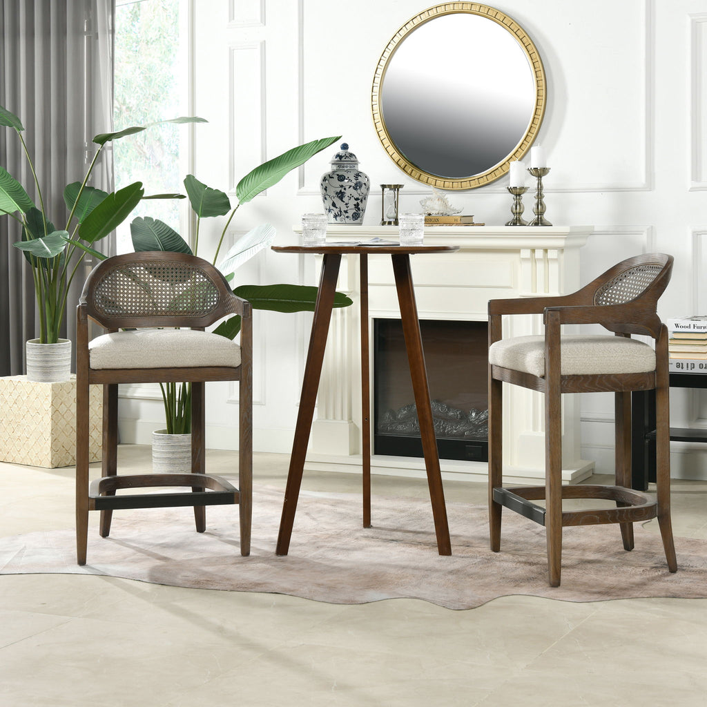 Americana - Mid-Century Modern Cane Back Counter Stool