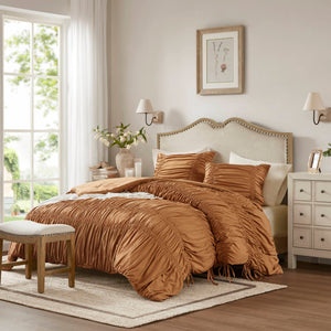Mia - 2 Piece Twin/Twin Long Comforter Set - Brown