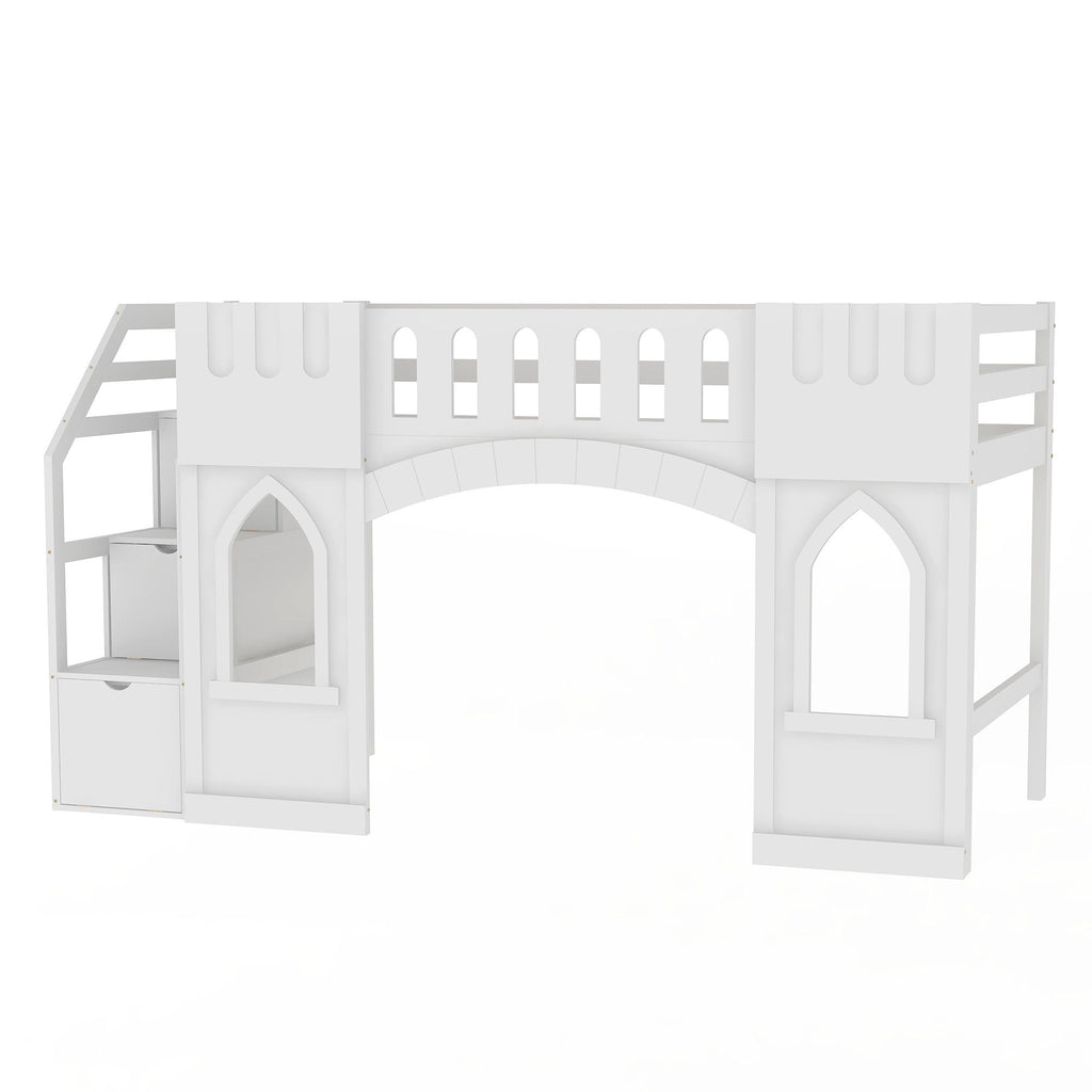 Loft Bed With Storage Staircase And Windows