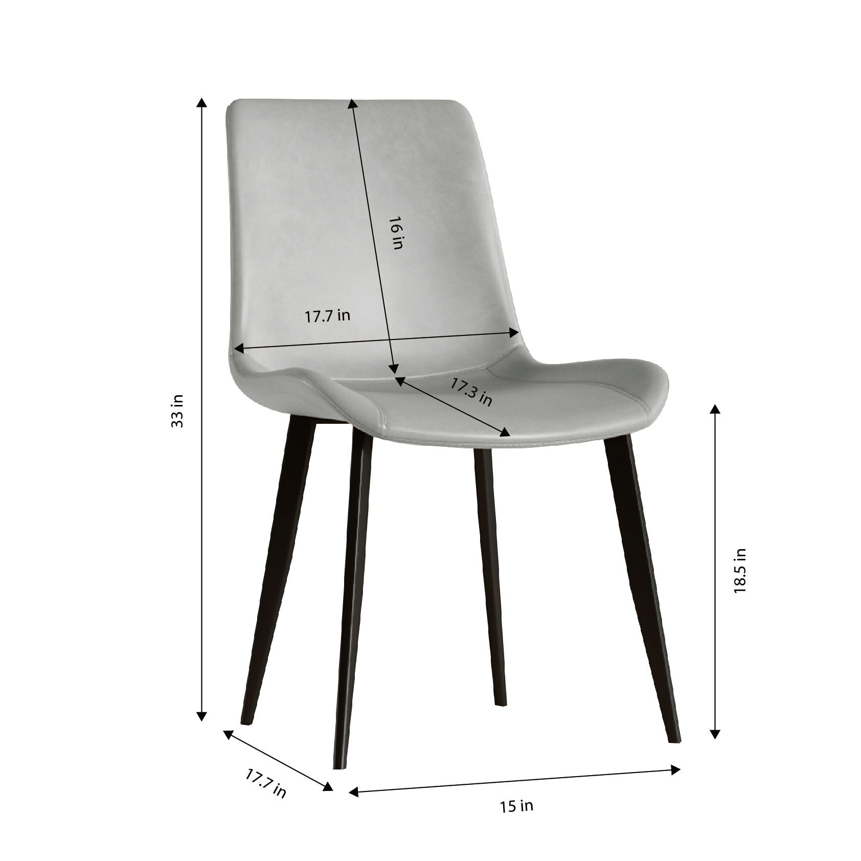 Modern Dining Chair With Carbon Steel Legs