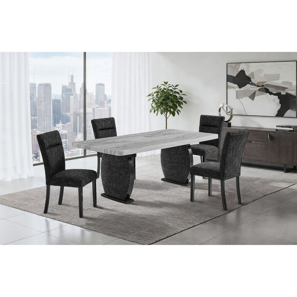 Dining Table With Upholstered Legs - Black